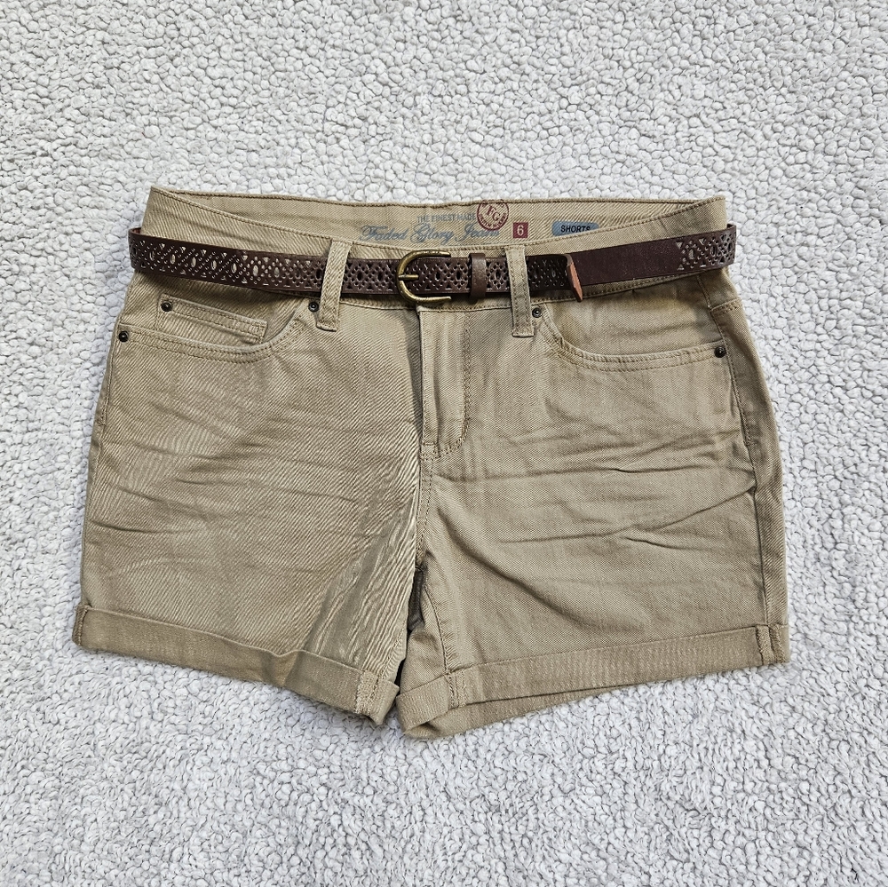 Casual Tan Women's Shorts with Belt